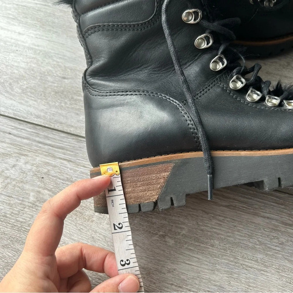 Rudsak Black Leather Lace Up Fur Winter Boots Made in Italy - Picture 16 of 16